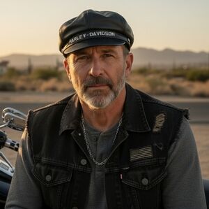 Vintage 70's Harley-Davidson Black Leather Captain's Cap Size Medium